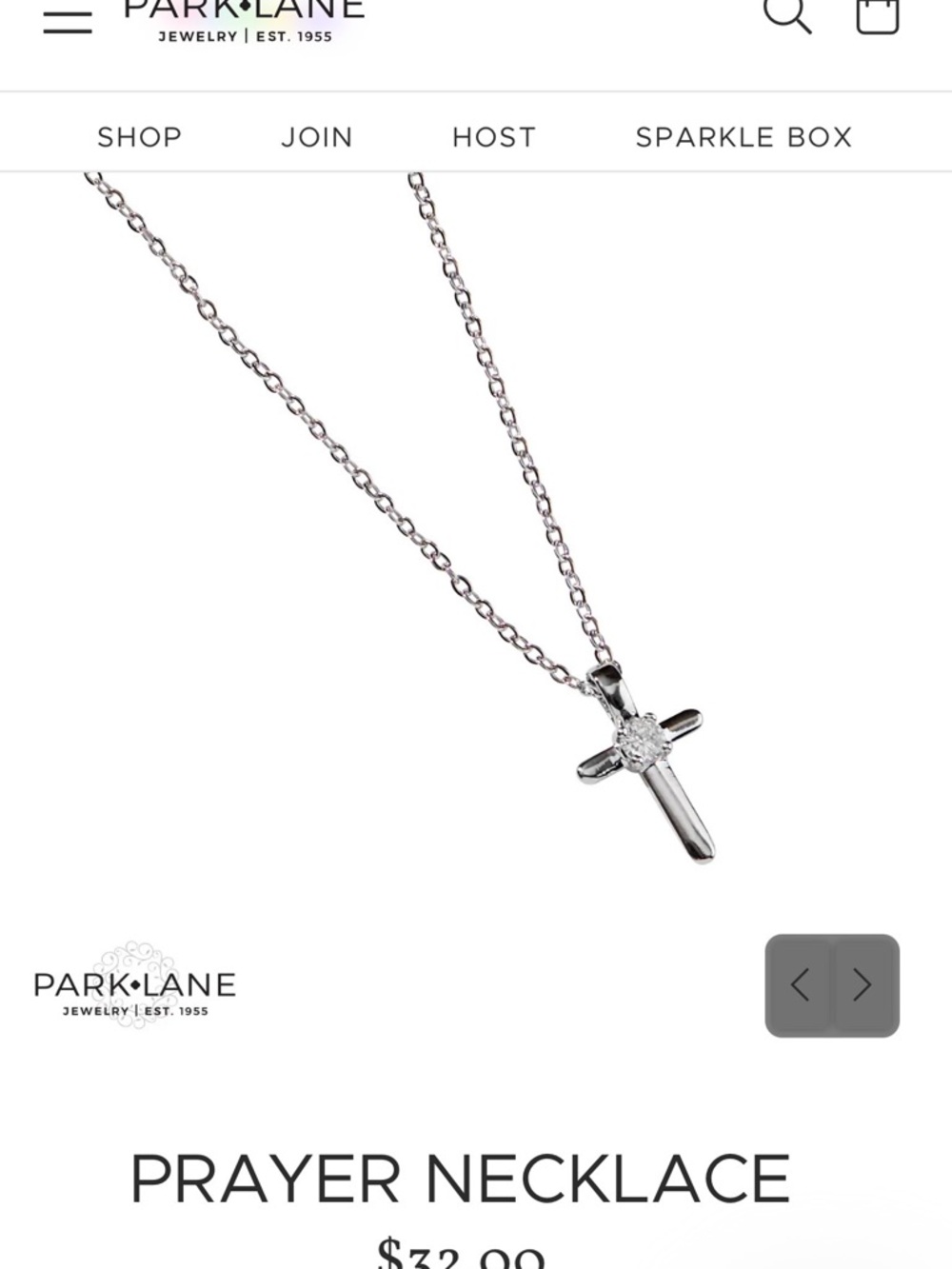 Park Lane Silver Cross Pendant Necklace